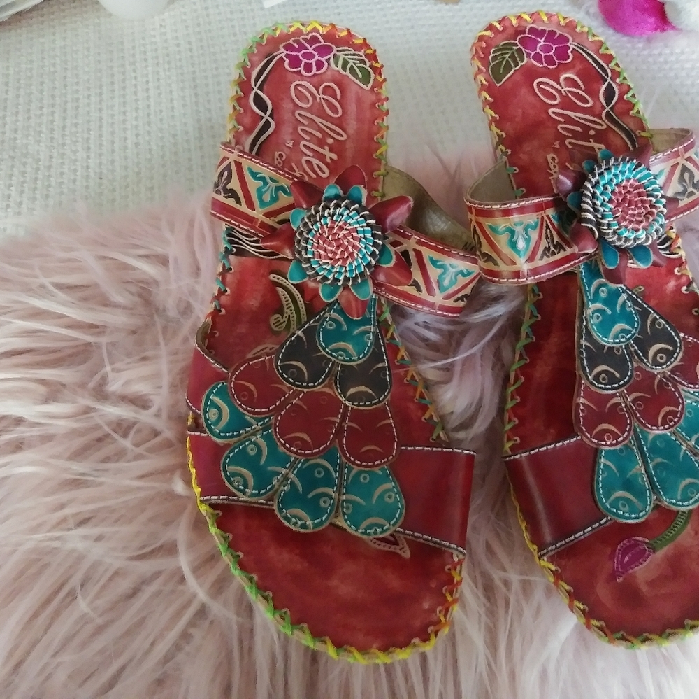 Corky's Colorful red sandal (REAL leather)